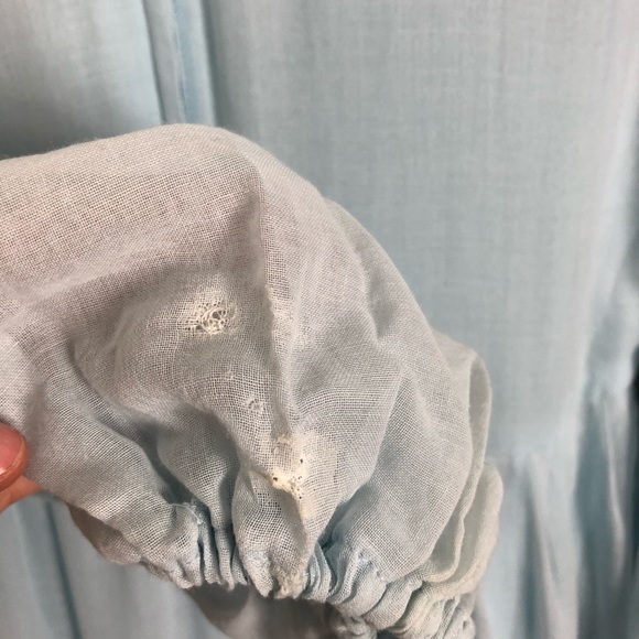 Vintage Gunne Sax Blue Boho Maxi Prairie Dress - Picture 10 of 16